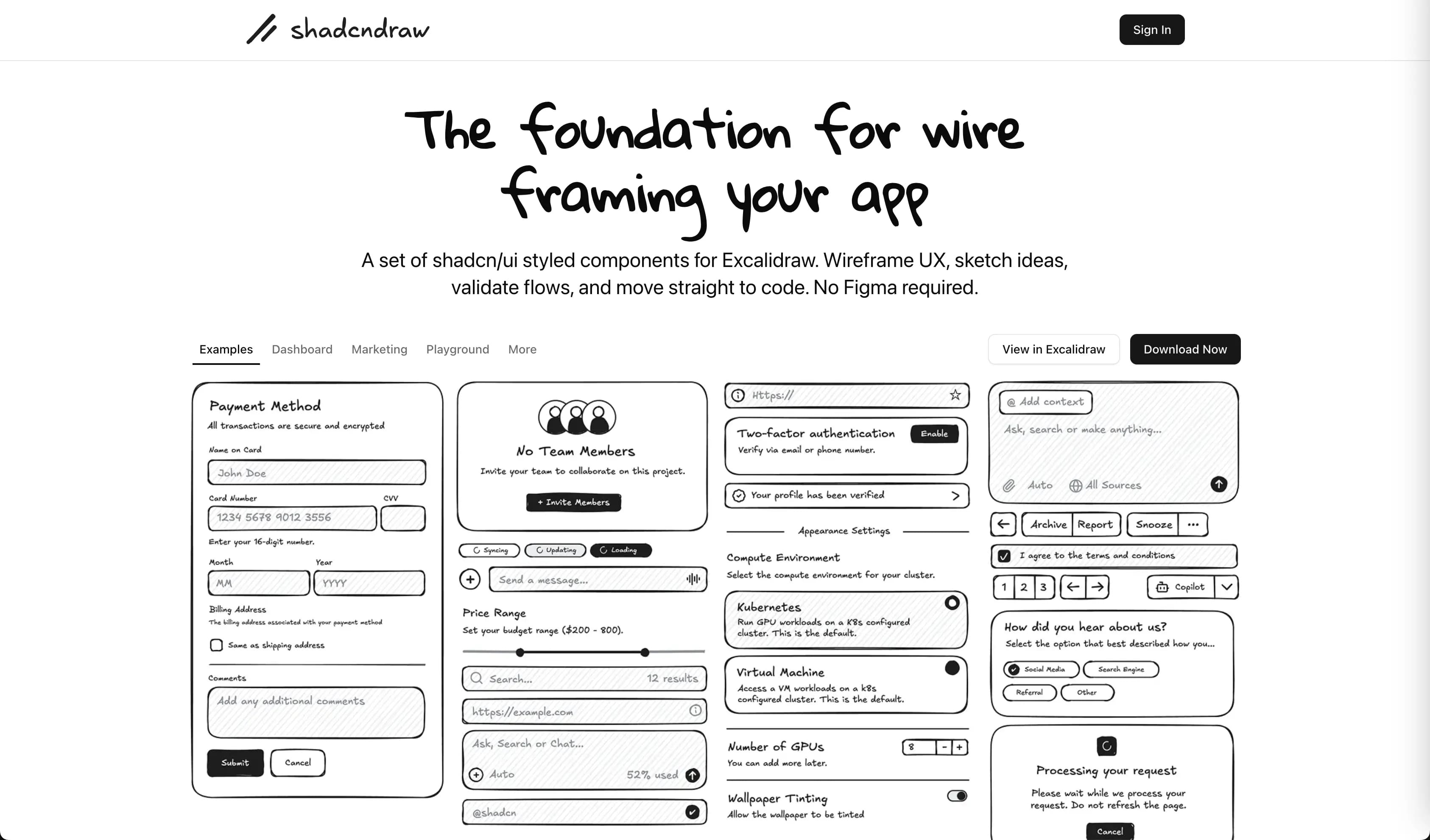 ShadcnDraw, built on AnotherWrapper
